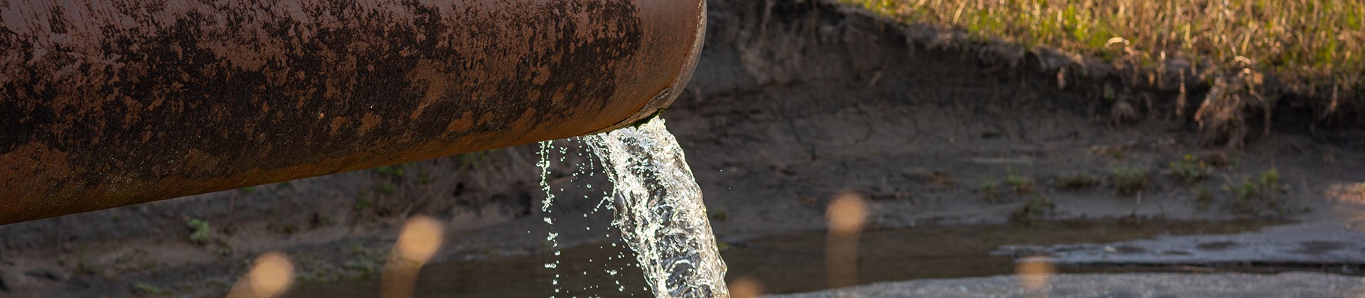 water flowing out of a pipe