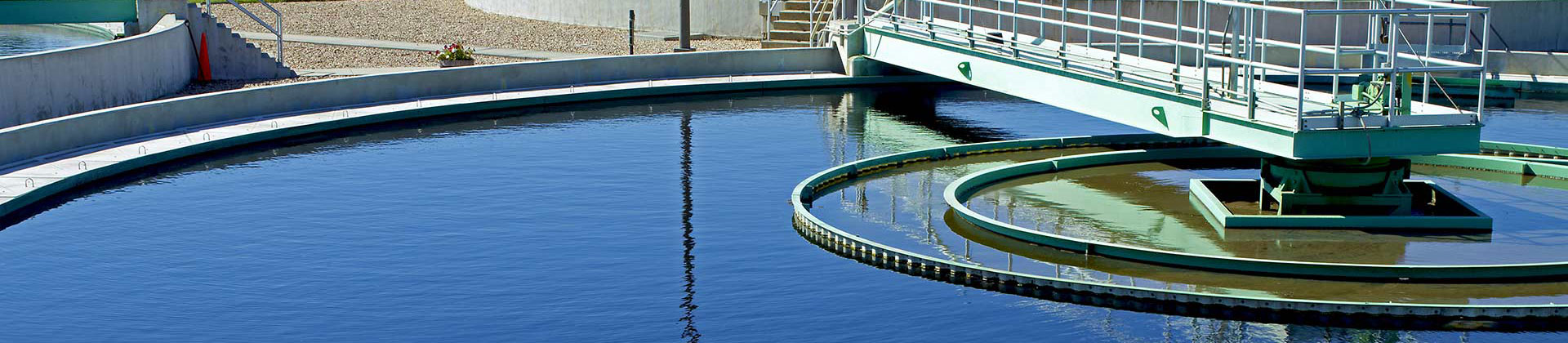 A municipal wastewater treatment tank