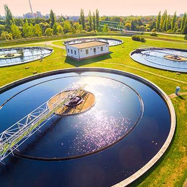 An equalization basin at a treatment plant.